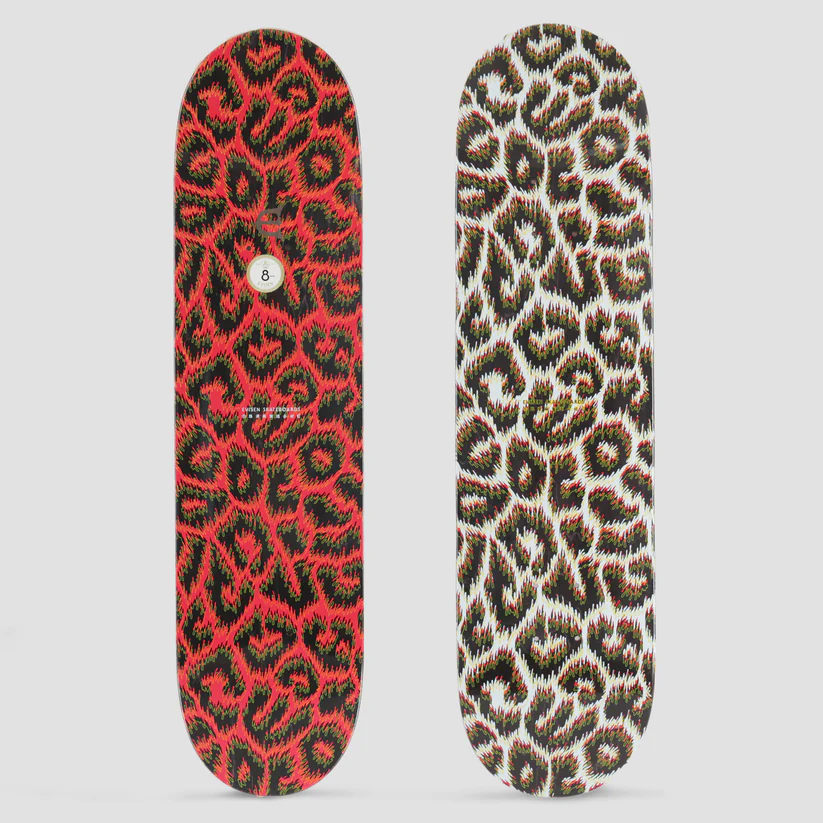 EVISEN 8.0 FIRE LEOPARD SKATEBOARD DECK