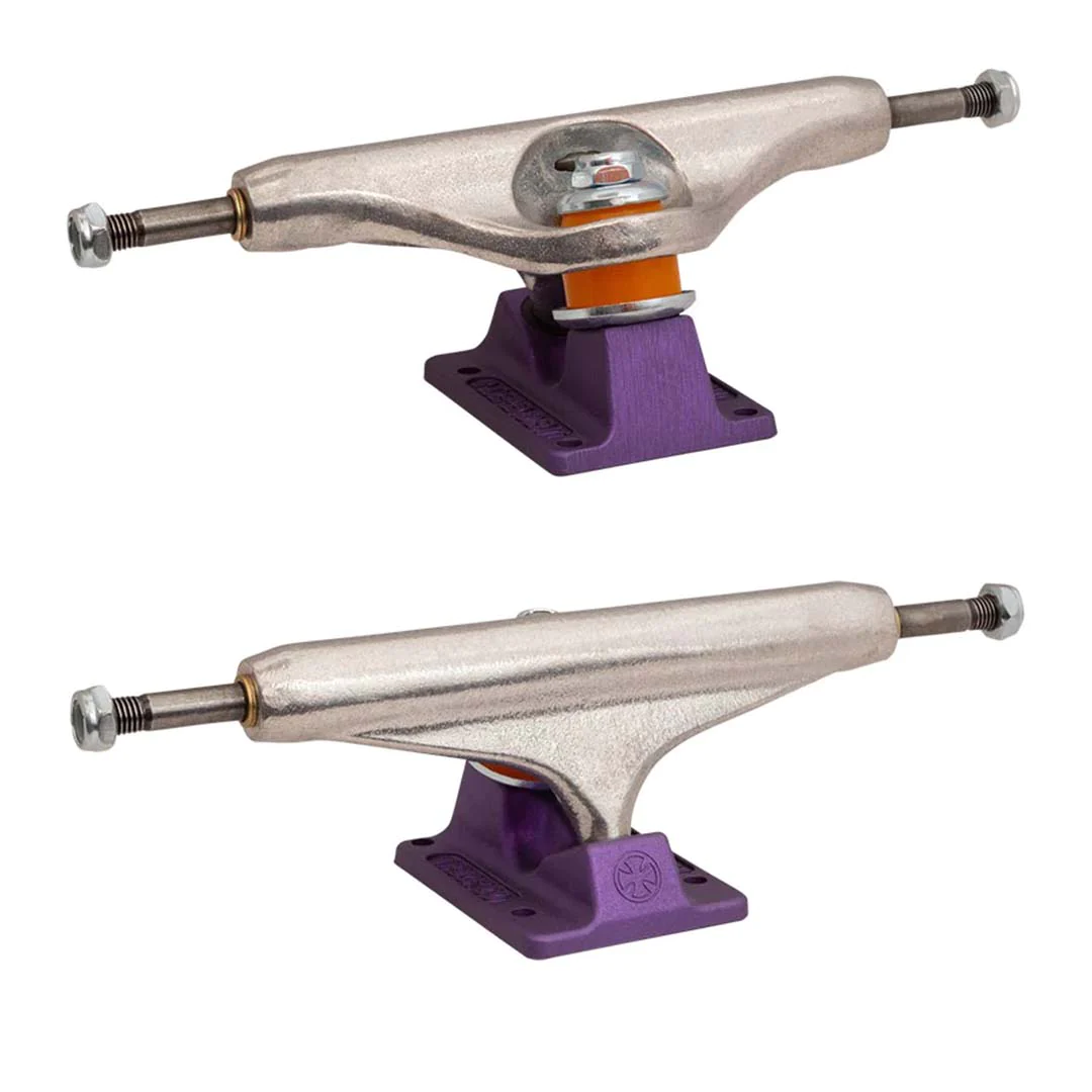 INDEPENDENT TRUCKS 144 Hollow Silver/Anodised Purple Skateboard Trucks